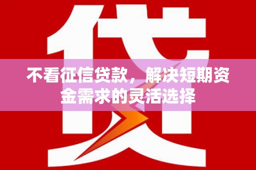 大祥不看征信贷款，解决短期资金需求的灵活选择