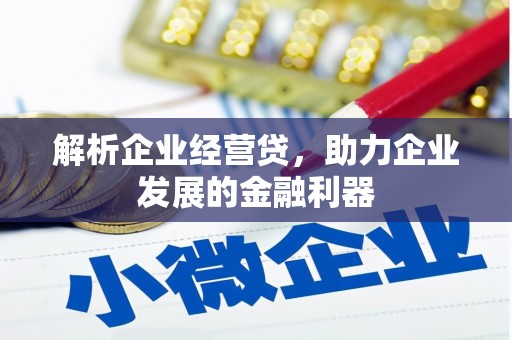 大祥解析企业经营贷，助力企业发展的金融利器