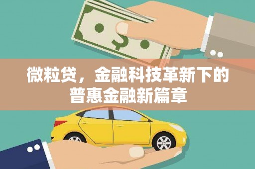 大祥微粒贷，金融科技革新下的普惠金融新篇章